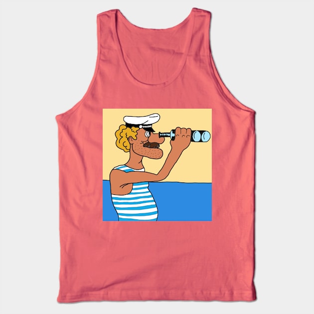 Sailor looking through binoculars Tank Top by ForgivenTheSun